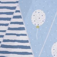 Baumwollstoff Popeline Panel Digitaldr. Wimpelkette Baby weiß blau gr