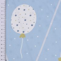 Baumwollstoff Popeline Panel Digitaldr. Wimpelkette Baby weiß blau gr