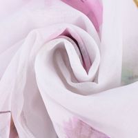 Gardinenstoff Storesgardine Leinenstruktur mit Blumenprint weiß flieder rosa Bleiband 290cm hoch