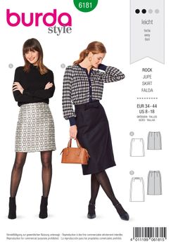 Burda Schnittmuster 6181 Damen Rock