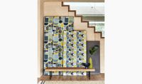 68729-Panama-Dekostoff-Baumwollstoff-Barket-Paintbox-Fast-Food-bunt-138cm-Breite-collage-5.jpg Panama Dekostoff Baumwollstoff Mabel Bluebell Retro blau gelb 138cm