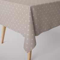 SCHÖNER LEBEN. Tischdecke Full Stop Punkte stein grau weiß