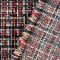 Bezugsstoff Möbelstoff Polsterstoff Mosaico rot türkis 140cm breit