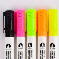 Rico Design Textilmarker Neon 5 Stück verschiedene Farben