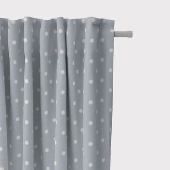 SCHÖNER LEBEN. Vorhang Full Stop Punkte blau weiß 245cm oder Wunschlänge