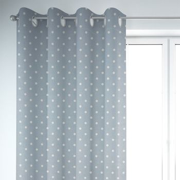 SCHÖNER LEBEN. Vorhang Full Stop Punkte blau weiß 245cm oder Wunschlänge