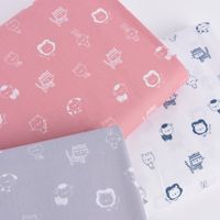 Baumwollstoff Popeline SWEET ANIMALS Löwe Tiger Hase rosa weiß 1.50m