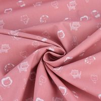 Baumwollstoff Popeline SWEET ANIMALS Löwe Tiger Hase rosa weiß 1.50m