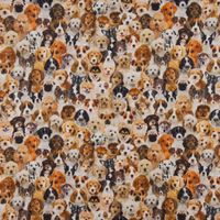 SCHÖNER LEBEN. Zugluftstopper Digitaldr. Hunde Welpen braun weiß schwa