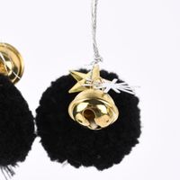 Rico Design Pompon- und Kugel-Anhänger schwarz gold silber 6 Stück 3cm