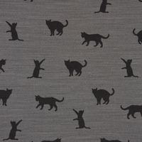 Dekostoff Jacquard Plaidstoff Wendestoff Cats Cosy Katzen grau 1.40m