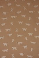 Dekostoff Plaidstoff Wendestoff Cats Cosy Katzen sand beige 1.40m