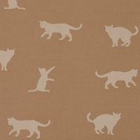 Dekostoff Plaidstoff Wendestoff Cats Cosy Katzen sand beige 1.40m
