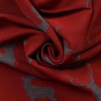 Dekostoff Plaidstoff Wendestoff Cosy Hirschen rot grau 1.40m