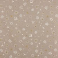 Dekostoff Weihnachtstoff Magic Star Sterne Schneeflocken natur weiß go