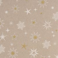 Dekostoff Weihnachtstoff Magic Star Sterne Schneeflocken natur weiß go