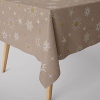 Dekostoff Weihnachtstoff Magic Star Sterne Schneeflocken natur weiß go