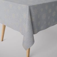 Dekostoff Wendestoff Eiskristalle beige hellblau silber1.40m