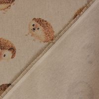 Dekostoff Halbpanama Leinenlook Igel Hedgehog natur braun 1.40m Breite