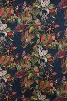 Dekostoff Baumwollstoff Botanic Chic Botanik Raute blau 140cm