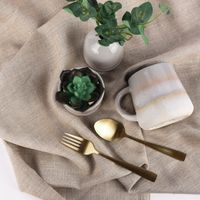 Sass & Belle Tasse Mojave glasiert Steinzeug grau weiß 350ml
