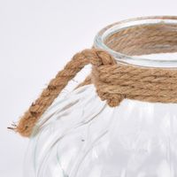 Windlicht Kürbisform mit Tauhenkel Glas Jute 25x18cm