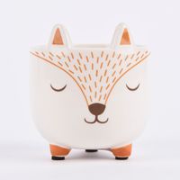 Sass & Belle Mini Pflanztopf Fuchs weiß orange braun 8x8.5cm