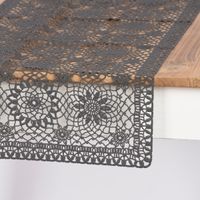 Tischläufer Häkelspitze Amira dunkelgrau 40x150cm