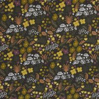 Baumwollstoff Organic Bio Popeline Pflanzen Blumen grün bunt 1.50m