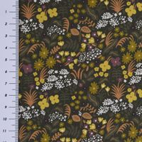 Baumwollstoff Organic Bio Popeline Pflanzen Blumen grün bunt 1.50m