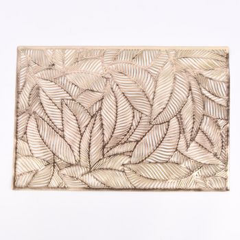 Platzset Blätter perforiert Kunststoff gold 30x45cm