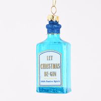 Sass & Belle Dekohänger Christmas Cheer Gin Flasche blau 4.5x10x3cm