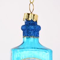 Sass & Belle Dekohänger Christmas Cheer Gin Flasche blau 4.5x10x3cm