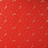 Baumwollstoff Popeline Weihnachten Zuckerstange rot gold 1.50m