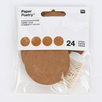 Rico Design Papieranhänger rund Kraftpapier 24 Stück 6.3cm