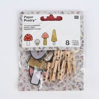 Rico Design Papieranhänger Pilze bunt 8 Stück verschiedene Designs