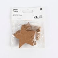 Rico Design Papieranhänger Sterne Kraftpapier 24 Stück 7x6.5cm