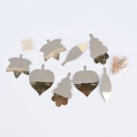 Rico Design Papieranhänger Blätter Graukarton 8 Stück verschiedene Designs