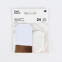 Rico Design Papieranhänger L 24 Stück weiß gold 4.5x8cm