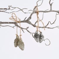 Rico Design Dekohänger Zapfen klein Kunststoff silberfarben 2.5x4cm