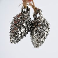Rico Design Dekohänger Zapfen klein Kunststoff silberfarben 2.5x4cm