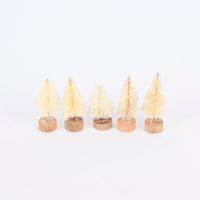 Rico Design 5er Set kleine Deko Tannen mit Schnee creme 4cm
