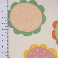 SCHÖNER LEBEN. Vorhang wollweiß mit Blumen Blüten bunt 245cm oder Wunschlänge
