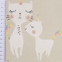 SCHÖNER LEBEN. Vorhang Katzen Caticorn beige pastell 245cm oder Wunschlänge