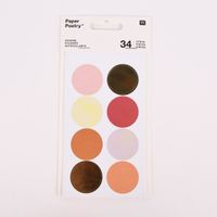 Rico Design Sticker Punkte und Streifen orange 4 Blatt 34 Stück