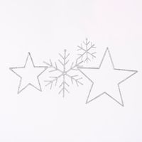 Rico Design Dekohänger Schneeflocke klein Glitter silberfarben 10x10cm