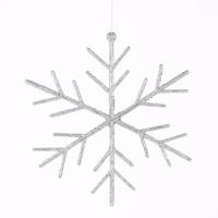 Rico Design Dekohänger Schneeflocke klein Glitter silberfarben 10x10cm