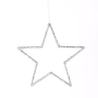 Rico Design Dekohänger Stern klein Glitter silberfarben 17.5x17.5cm