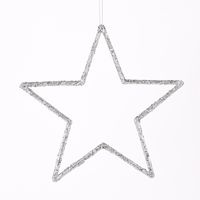Rico Design Dekohänger Stern klein Glitter silberfarben 17.5x17.5cm