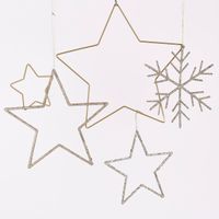 Rico Design Dekohänger Stern groß Glitter goldfarben 24.5x24.5cm